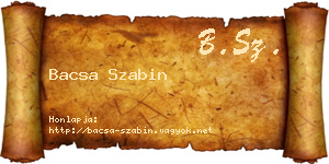 Bacsa Szabin névjegykártya